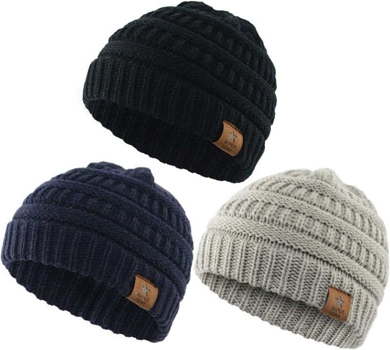 Durio Unisex Baby Beanie - Soft & Warm Knit Toddler Winter Hat, Stretchy Cap Fit for Infant to Toddler Girl Boy (6-36 Months) - Image 1
